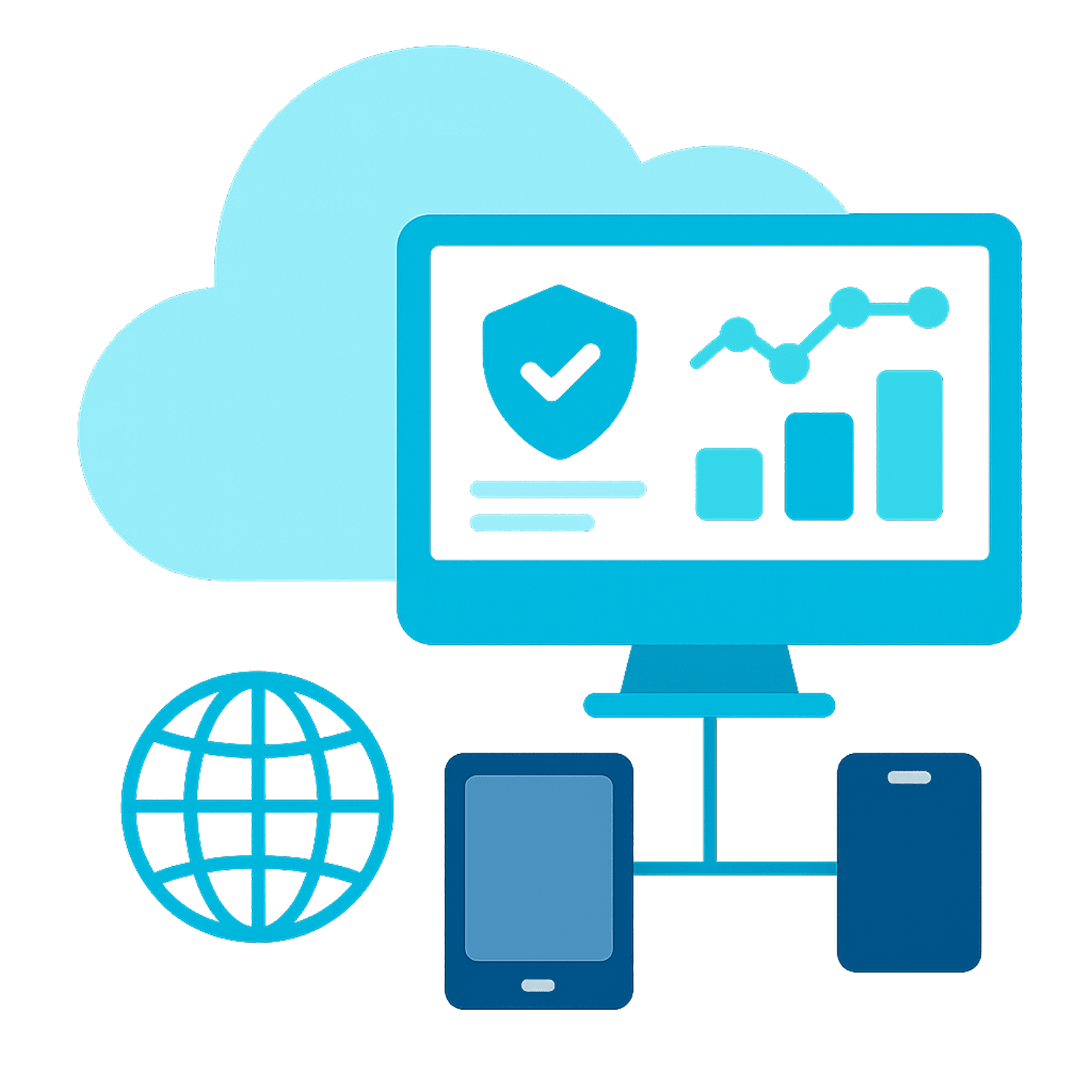 Connected digital infrastructure illustration